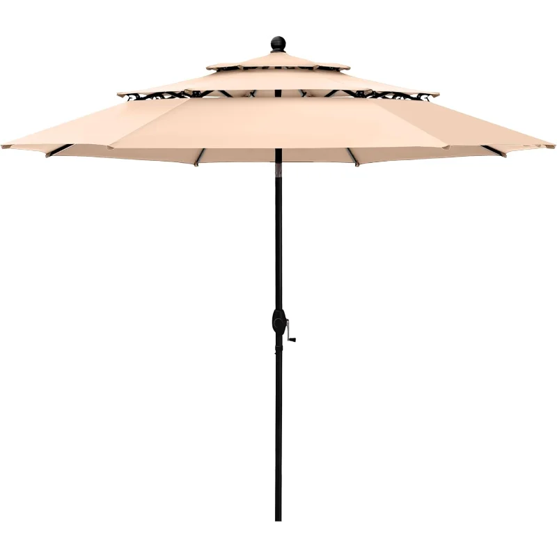 Sophia & William 10ft 3 Tier Auto-tilt Patio Umbrella, Outdoor Double Vented Umbrella with Crank, Beige
Sophia & William 10ft 3 Tier Auto-tilt Patio Umbrella, Outdoor Double Vented Umbrella with Crank, Beige