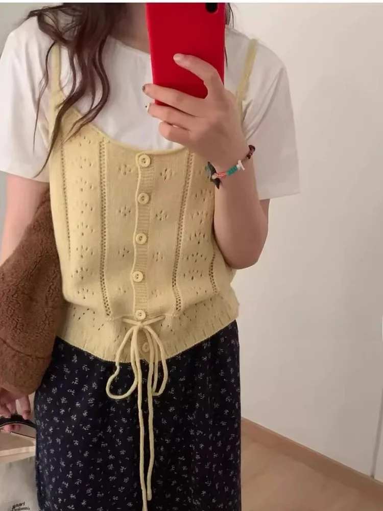 Вязаный шерстяной жилет на пуговицах с поясом, легкий весенне-осенний цвет для похудения, ощущение молодости девушки Sle Faion
Вязаный шерстяной жилет на пуговицах с поясом, легкий весенне-осенний цвет для похудения, ощущение молодости девушки Sle Faion