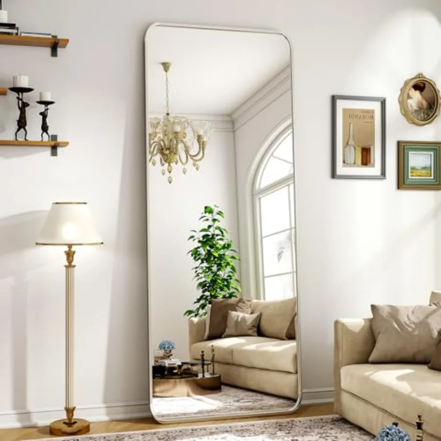 Full Length Mirror 21 x 56 Inch Nano Floor Mirrors with Stand Rounded Corner Full Body Mirrors with Aluminum Alloy Frame for Be
Full Length Mirror 21 x 56 Inch Nano Floor Mirrors with Stand Rounded Corner Full Body Mirrors with Aluminum Alloy Frame for Be