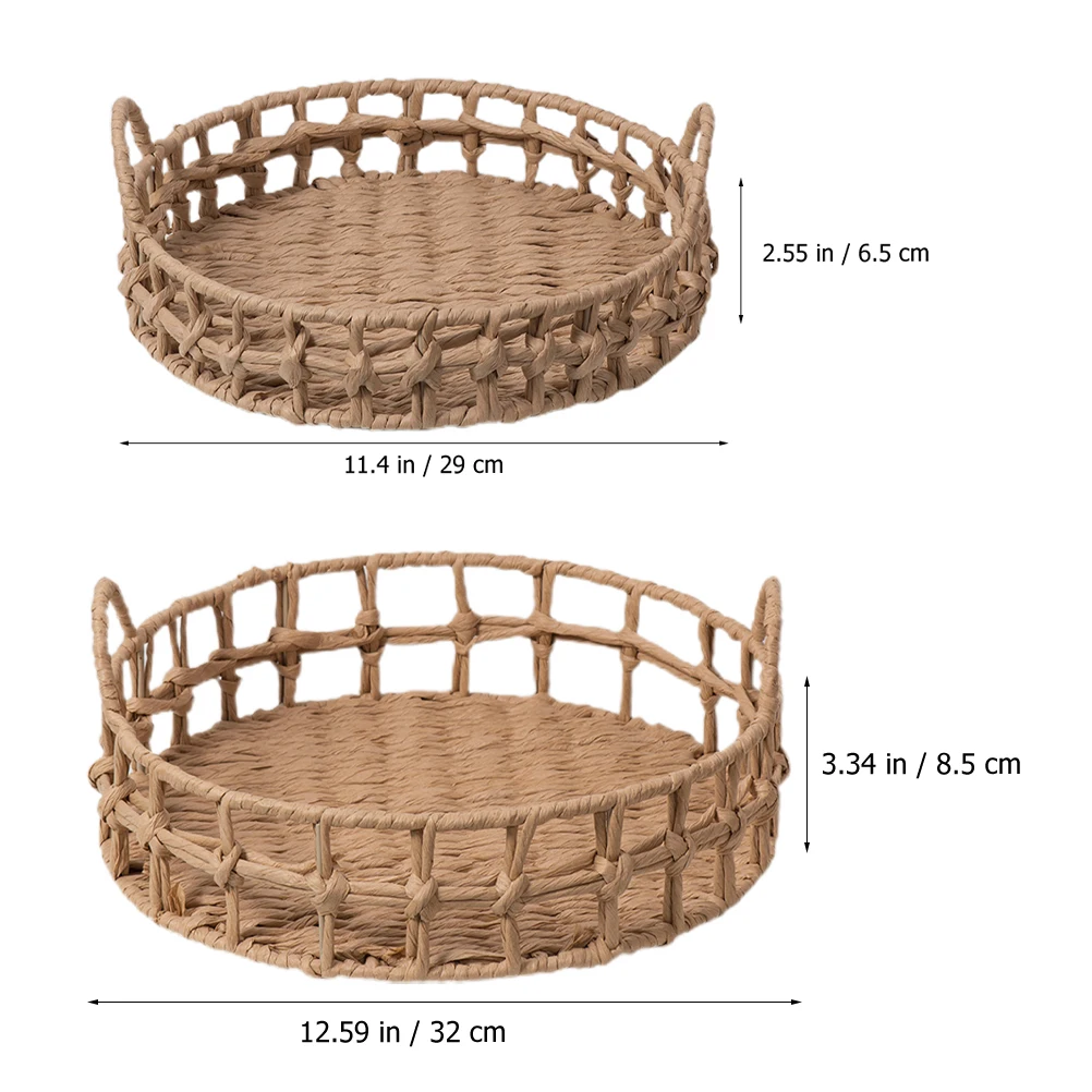 1 set Round Storage Basket Woven Snack Tray Fruit Egg Organizer Decorative Desktop Holder Multi-Function Lightweight Strong Safe
1 set Round Storage Basket Woven Snack Tray Fruit Egg Organizer Decorative Desktop Holder Multi-Function Lightweight Strong Safe