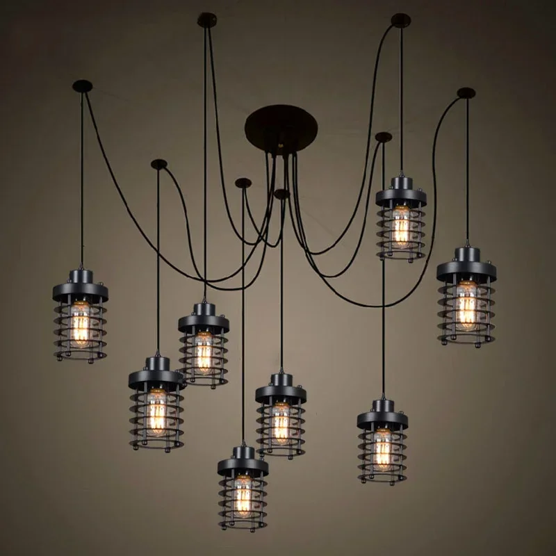 Retro Industrial creative personality Restaurant sitting room bar bedroom Clothing store spider 6-14 heads droplight
Retro Industrial creative personality Restaurant sitting room bar bedroom Clothing store spider 6-14 heads droplight