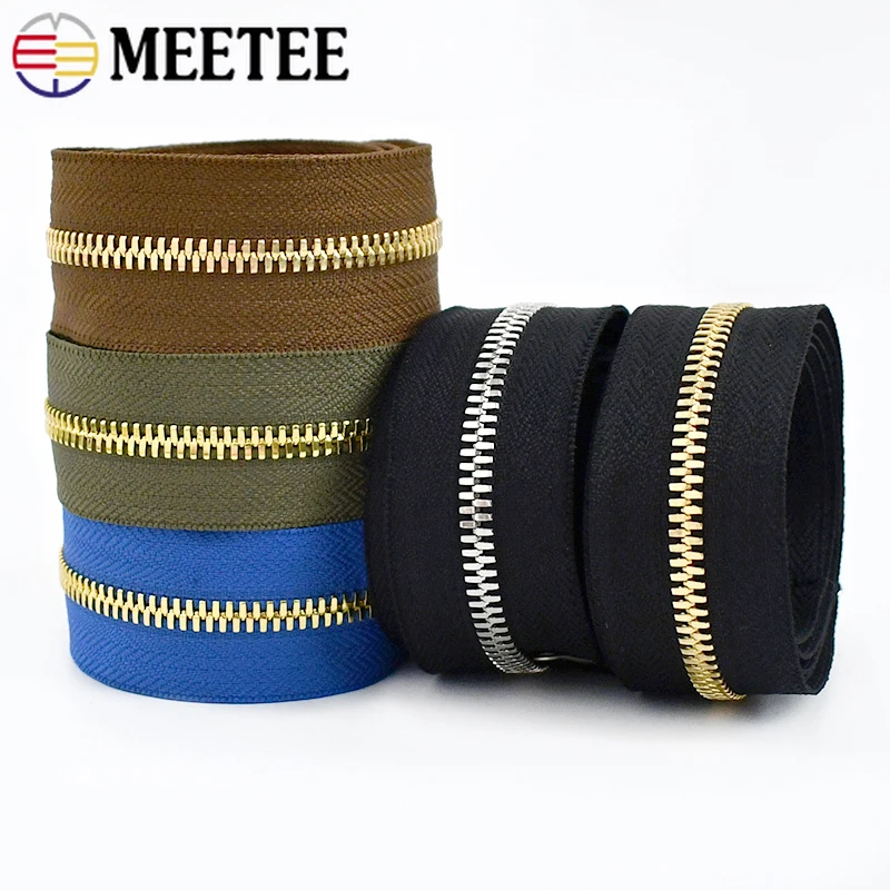1-5Yards Gold Silver Teeth 5# Metal Zipper Tape Open-end Zip for Clothing Continuous Zips Bag Two Way Zippers Sewing Accessories
1-5Yards Gold Silver Teeth 5# Metal Zipper Tape Open-end Zip for Clothing Continuous Zips Bag Two Way Zippers Sewing Accessories