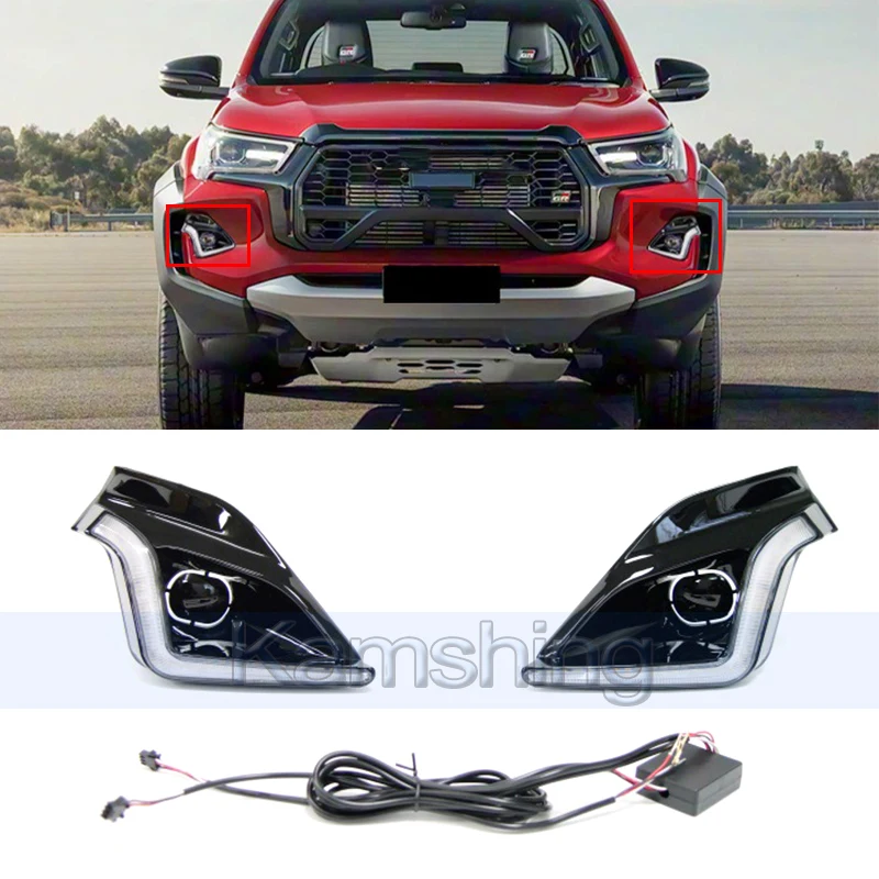 Kamshing 1pair Daytime Running Light For Toyota Hilux GR Sport 2023-2026 DRL Day Light Modified Foglamp Turn Signal Light
Kamshing 1pair Daytime Running Light For Toyota Hilux GR Sport 2023-2026 DRL Day Light Modified Foglamp Turn Signal Light