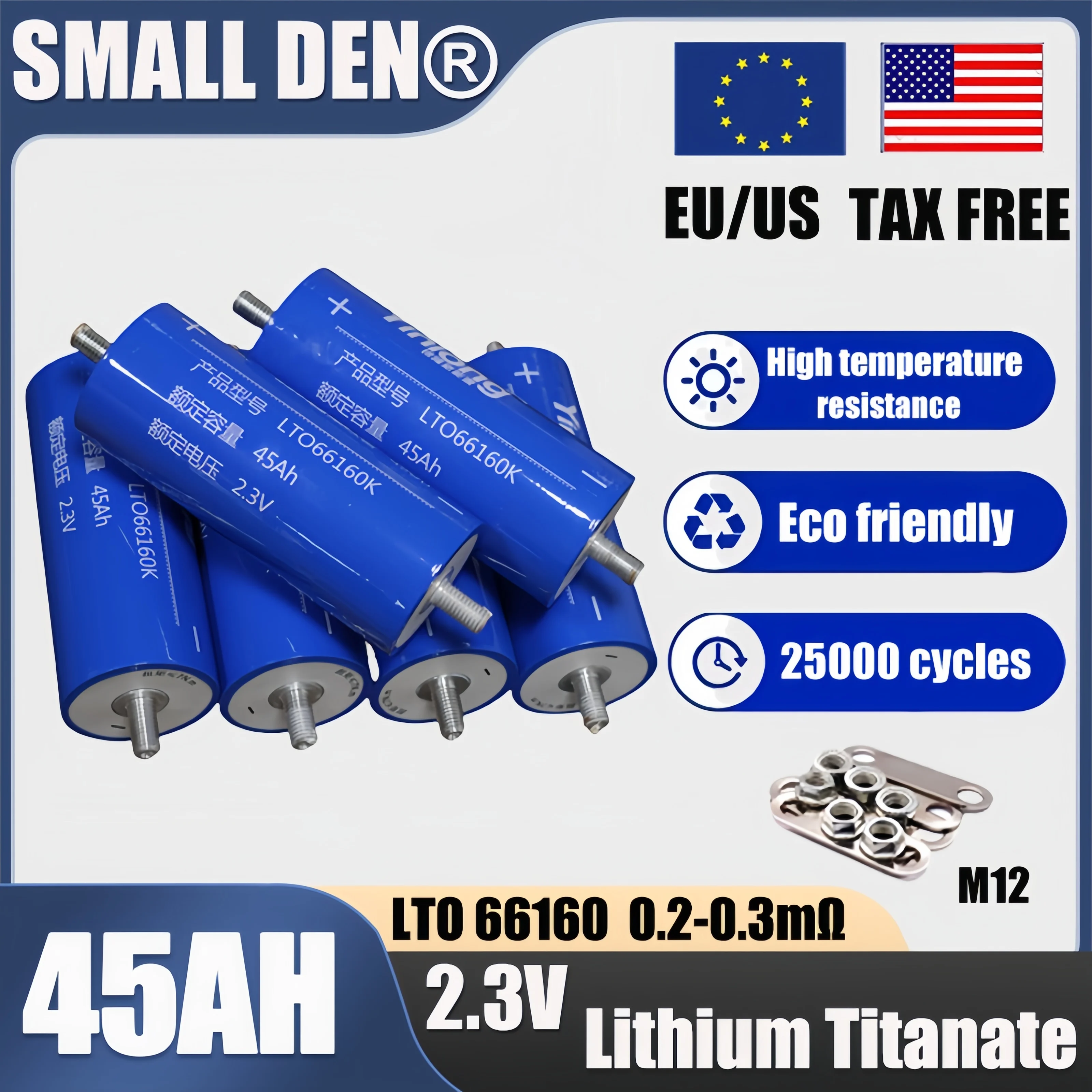 2.3V 45Ah Yinlong Original LTO66160 Lithium Titanate Battery 10C DIY 12V 24V 48V RV Car audio -Tax Free
2.3V 45Ah Yinlong Original LTO66160 Lithium Titanate Battery 10C DIY 12V 24V 48V RV Car audio -Tax Free