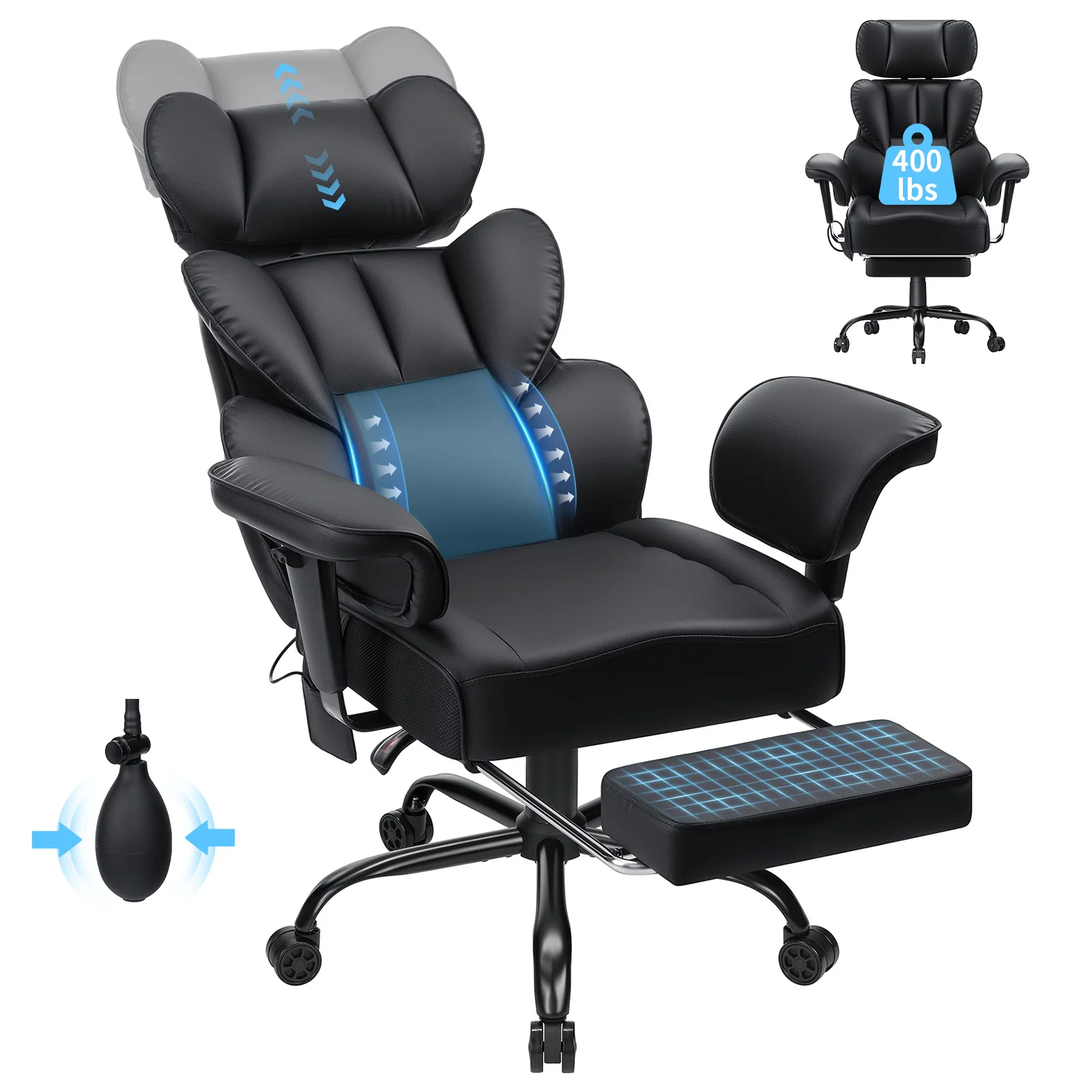 Офисное кресло для руководителя с регулируемым подголовником и поясничной опорой, откидные офисные стулья для тяжелых людей, компьютерное кресло
Офисное кресло для руководителя с регулируемым подголовником и поясничной опорой, откидные офисные стулья для тяжелых людей, компьютерное кресло