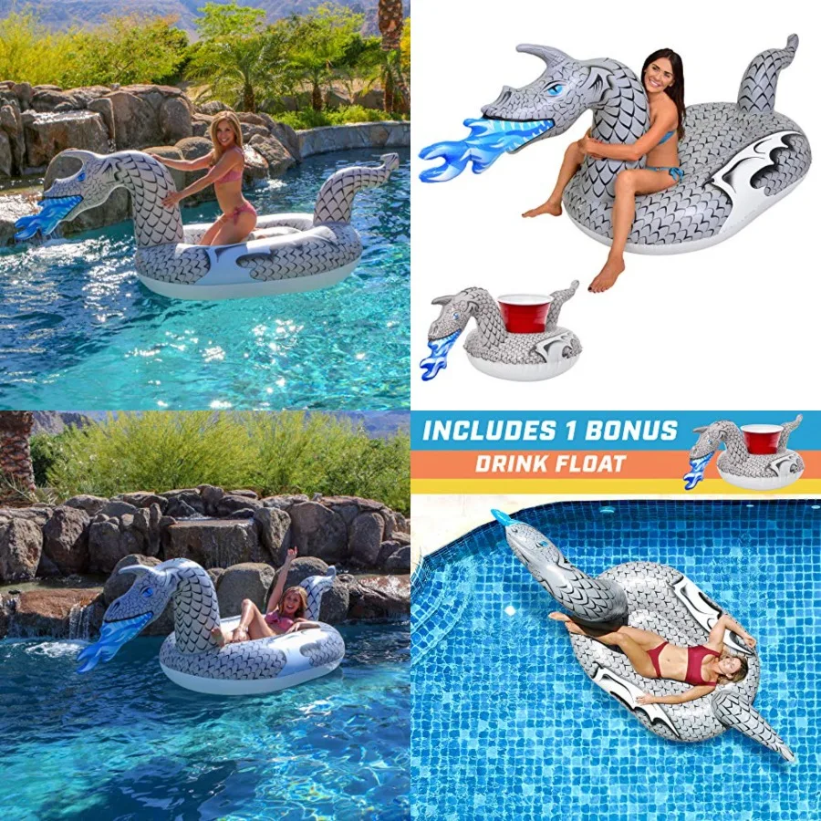 Giant Inflatable Pool Floats - Choose, Dragon, Flamingo,,or Bull - Includes Drink Float
Giant Inflatable Pool Floats - Choose, Dragon, Flamingo,,or Bull - Includes Drink Float