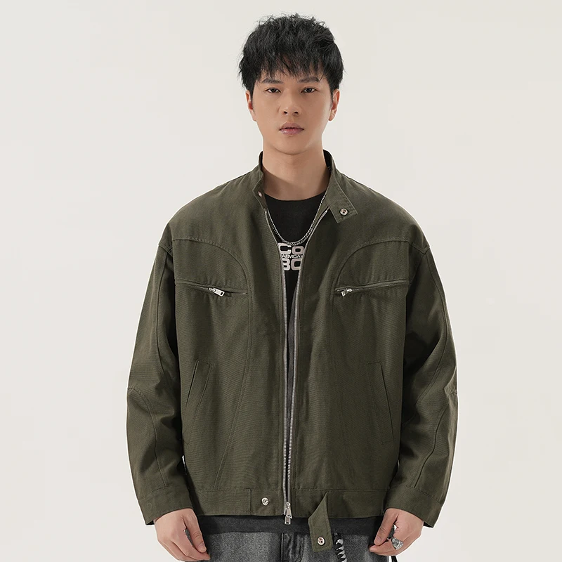 Stand Collar Motorcycle Jacket Men American Streetwear Fashion Vintage Loose Casual Cargo Jacket Man Spring Autumn Coat
Stand Collar Motorcycle Jacket Men American Streetwear Fashion Vintage Loose Casual Cargo Jacket Man Spring Autumn Coat