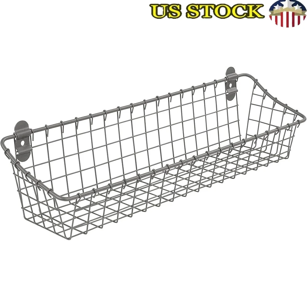 Vintage Wall Mounted Storage Basket Easy Reach Design Rustic Organizer Kitchen Bathroom Office Craft Room Industrial Gray
Vintage Wall Mounted Storage Basket Easy Reach Design Rustic Organizer Kitchen Bathroom Office Craft Room Industrial Gray