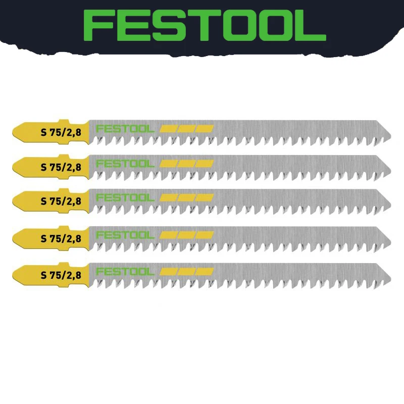 FESTOOL 204256 S Jigsaw Blade 75mm 5-Pack Wood Cutting Clean Splinter-free Cut Tool Accessories
FESTOOL 204256 S Jigsaw Blade 75mm 5-Pack Wood Cutting Clean Splinter-free Cut Tool Accessories