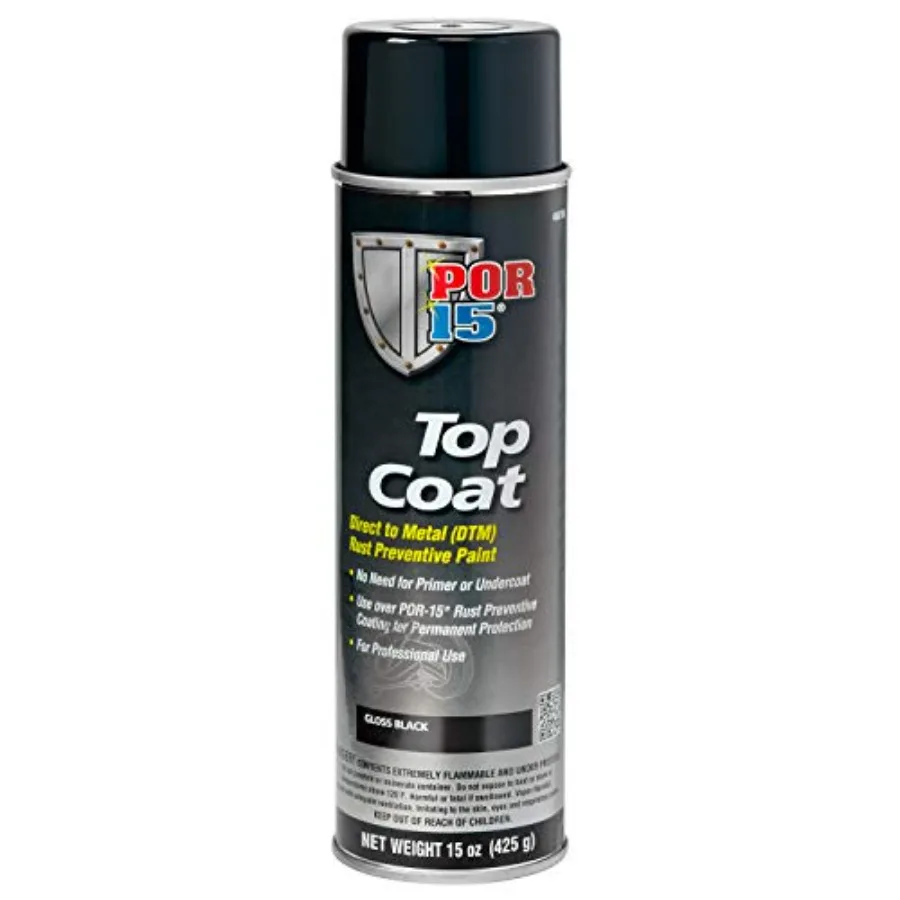 Top Coat Spray Paint Direct to Metal Paint Long-term Sheen and Color Retention 15 Fluid Ounces Gloss Black
Top Coat Spray Paint Direct to Metal Paint Long-term Sheen and Color Retention 15 Fluid Ounces Gloss Black