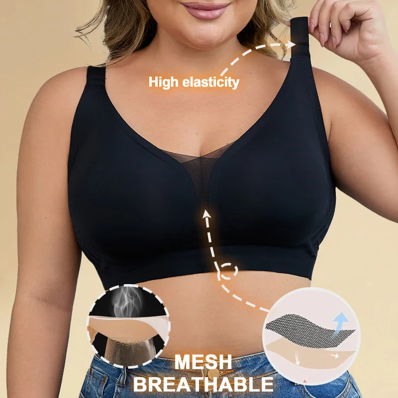 plus Size Women's Bra Wireless Semi-Fixed Gathered Large Cup Cross-Border Underwear Nylon Fabric Comfortable Breathable Bra
plus Size Women's Bra Wireless Semi-Fixed Gathered Large Cup Cross-Border Underwear Nylon Fabric Comfortable Breathable Bra