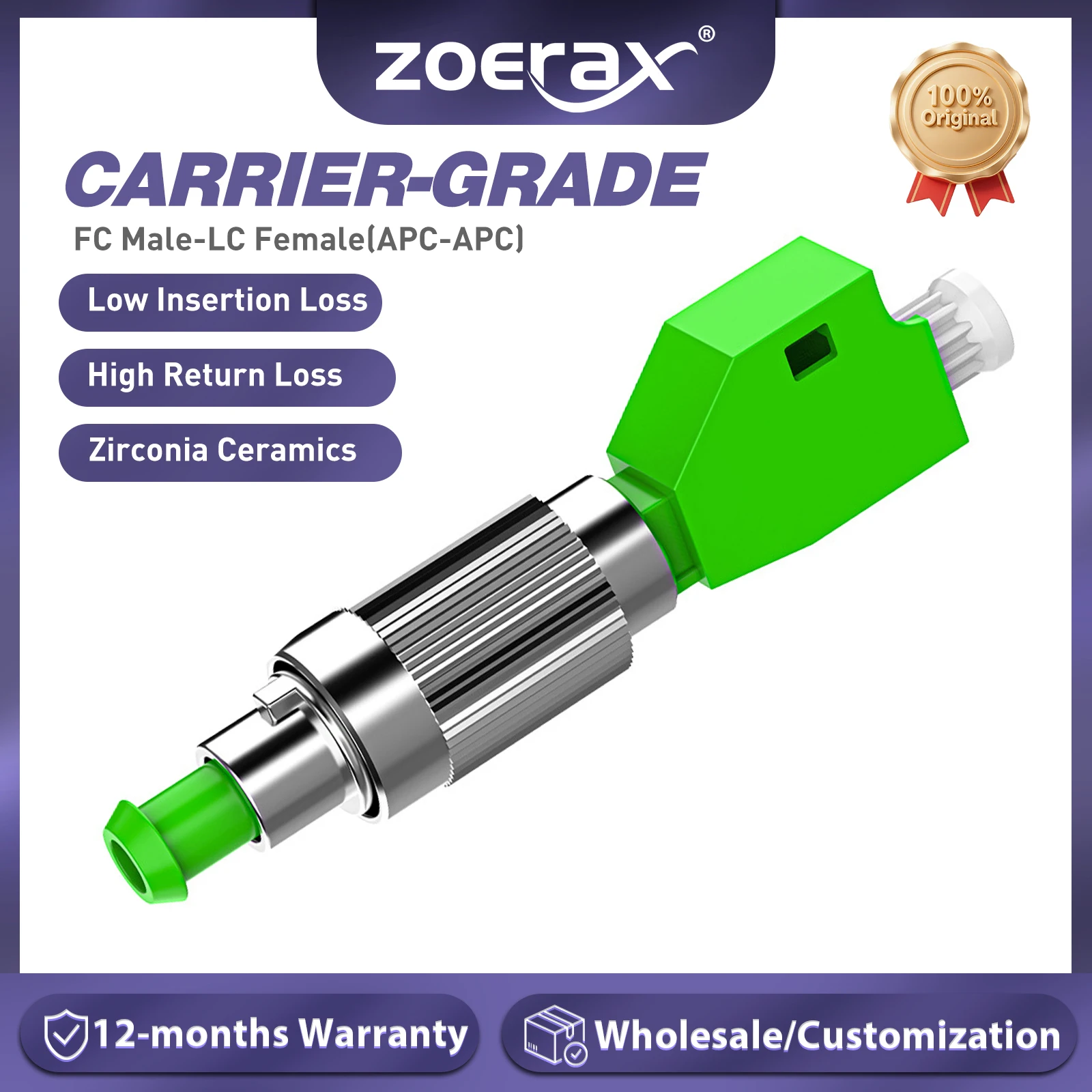 ZoeRax FC/APC Male to LC /APC Female Adapter Simplex Hybrid Optical Fiber Connector for Visual Fault Optical Locator Jumpers
ZoeRax FC/APC Male to LC /APC Female Adapter Simplex Hybrid Optical Fiber Connector for Visual Fault Optical Locator Jumpers