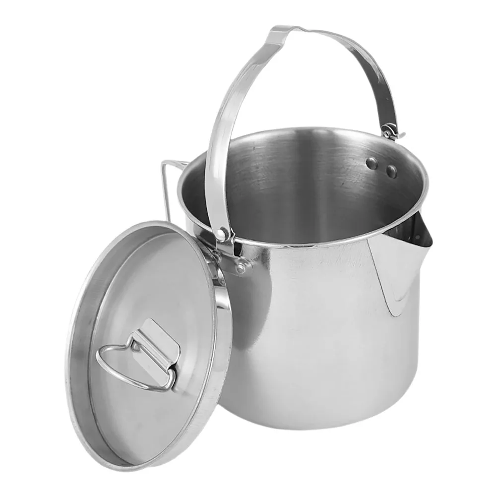 Outdoor Portable Stainless Steel Kettle Large Capacity Foldable Handle Hot Water Pot Camping Cookware Travel Tea Kettle Stove
Outdoor Portable Stainless Steel Kettle Large Capacity Foldable Handle Hot Water Pot Camping Cookware Travel Tea Kettle Stove