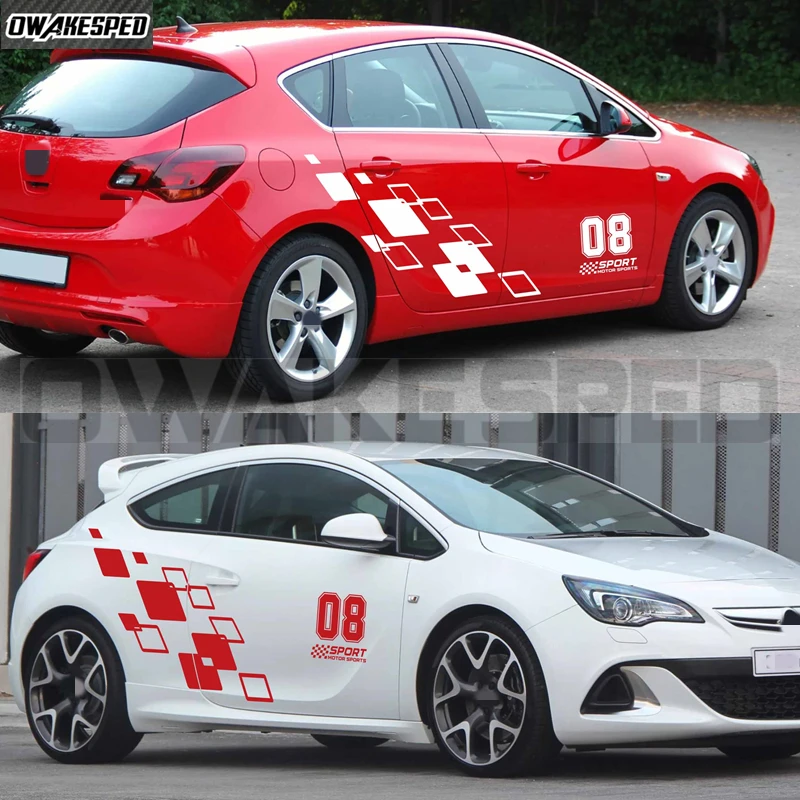 For Opel Astra Sport Stripes Lattice Car Door Both Side Sticker Auto Body Decor Decals Accessories Vinyl Film Decals DIY number
For Opel Astra Sport Stripes Lattice Car Door Both Side Sticker Auto Body Decor Decals Accessories Vinyl Film Decals DIY number