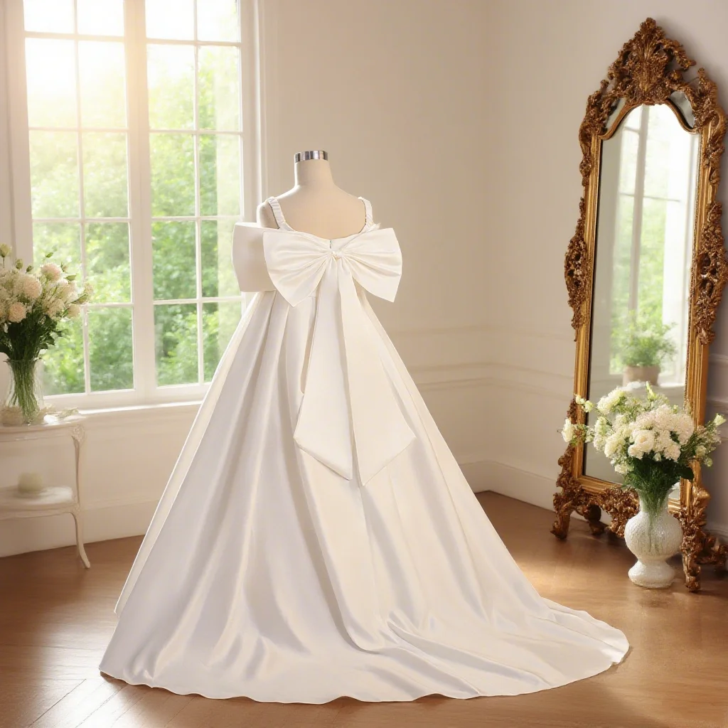 Elegant white princess dress for girls with tails, suitable for parties, birthdays, anniversaries, photography and photo shoots
Elegant white princess dress for girls with tails, suitable for parties, birthdays, anniversaries, photography and photo shoots