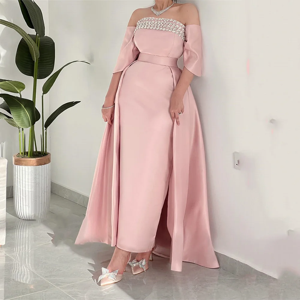 Straight Off Shoulder Satin Ankle-Length Evening Party Dresses Strapless Backless Prom Gown فساتين السهرة 2023 جديده
Straight Off Shoulder Satin Ankle-Length Evening Party Dresses Strapless Backless Prom Gown فساتين السهرة 2023 جديده