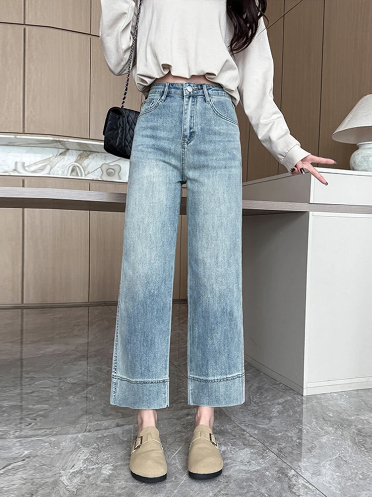 High Waist Straight Leg Jeans Women's Summer New Small Size Slimming Nine Point Narrow Version Wide Leg Pants Retro Sle
High Waist Straight Leg Jeans Women's Summer New Small Size Slimming Nine Point Narrow Version Wide Leg Pants Retro Sle