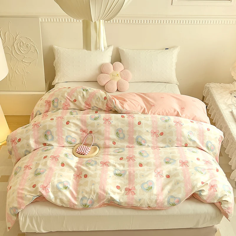 Pink Bow Cotton Soft Comfy Duvet Cover Girly Flower Comforter Cover Lovely Floral Bow-knot Quilt Cover Girls Women Bedroom Decor
Pink Bow Cotton Soft Comfy Duvet Cover Girly Flower Comforter Cover Lovely Floral Bow-knot Quilt Cover Girls Women Bedroom Decor