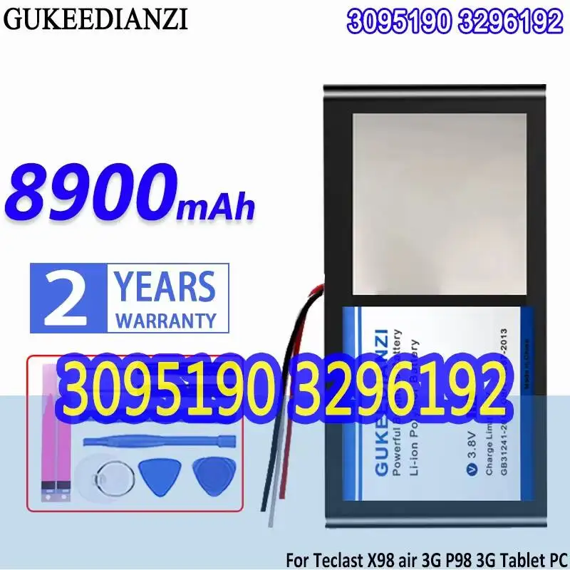 Аккумулятор для планшета 3095190 3296192 X98 8900 мАч для Teclast X98 Air 3G P98 3G Tablet PC, 3-проводной, для X98 Air P98HD v99i
Аккумулятор для планшета 3095190 3296192 X98 8900 мАч для Teclast X98 Air 3G P98 3G Tablet PC, 3-проводной, для X98 Air P98HD v99i