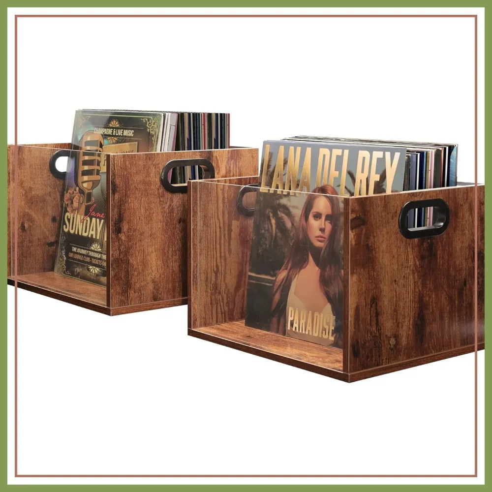 Vinyl Record Storage Crate 2 Pack, Holds 60 LPs, Acrylic Front Display, Wooden Organizer for Records, Magazines, Books, Home Office
Vinyl Record Storage Crate 2 Pack, Holds 60 LPs, Acrylic Front Display, Wooden Organizer for Records, Magazines, Books, Home Office