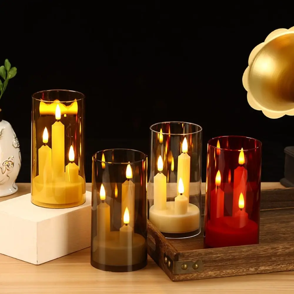 3 in 1 Design Flameless Taper Candles Warm Light Transparent Lampshade LED Electronic Candles Decorative Romantic
3 in 1 Design Flameless Taper Candles Warm Light Transparent Lampshade LED Electronic Candles Decorative Romantic