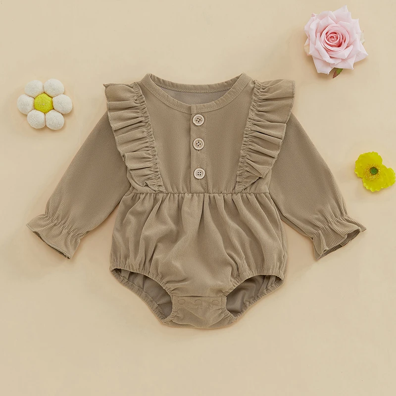 0-18M Infant Baby Girls Spring Autumn Romper Long Sleeve Round Neck Solid Color Button Romper
0-18M Infant Baby Girls Spring Autumn Romper Long Sleeve Round Neck Solid Color Button Romper