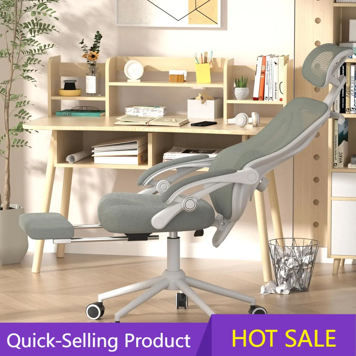 Эргономичное офисное кресло с подставкой для ног - регулируемая поясничная опора и подголовник, 90-160° ° Компьютерное кресло с сетчатой спинкой и регулировкой наклона - Home O
Эргономичное офисное кресло с подставкой для ног - регулируемая поясничная опора и подголовник, 90-160° ° Компьютерное кресло с сетчатой спинкой и регулировкой наклона - Home O