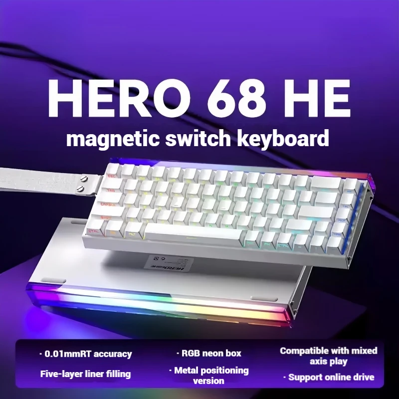 AULA Hero 68HE Magnetic Switch Gaming Keyboard 68 Wired Mechanical Keyboard 8000hz Rgb Hot Swap Fps E-Sports Gamer Accessories
AULA Hero 68HE Magnetic Switch Gaming Keyboard 68 Wired Mechanical Keyboard 8000hz Rgb Hot Swap Fps E-Sports Gamer Accessories