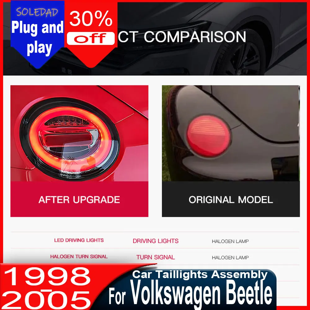 Car Styling taillight for VW Beetle Tail Lights 1998-2005 Beetle LED Tail Light Rear Lamp Turn Signal Reverse Brake Accessories
Car Styling taillight for VW Beetle Tail Lights 1998-2005 Beetle LED Tail Light Rear Lamp Turn Signal Reverse Brake Accessories
