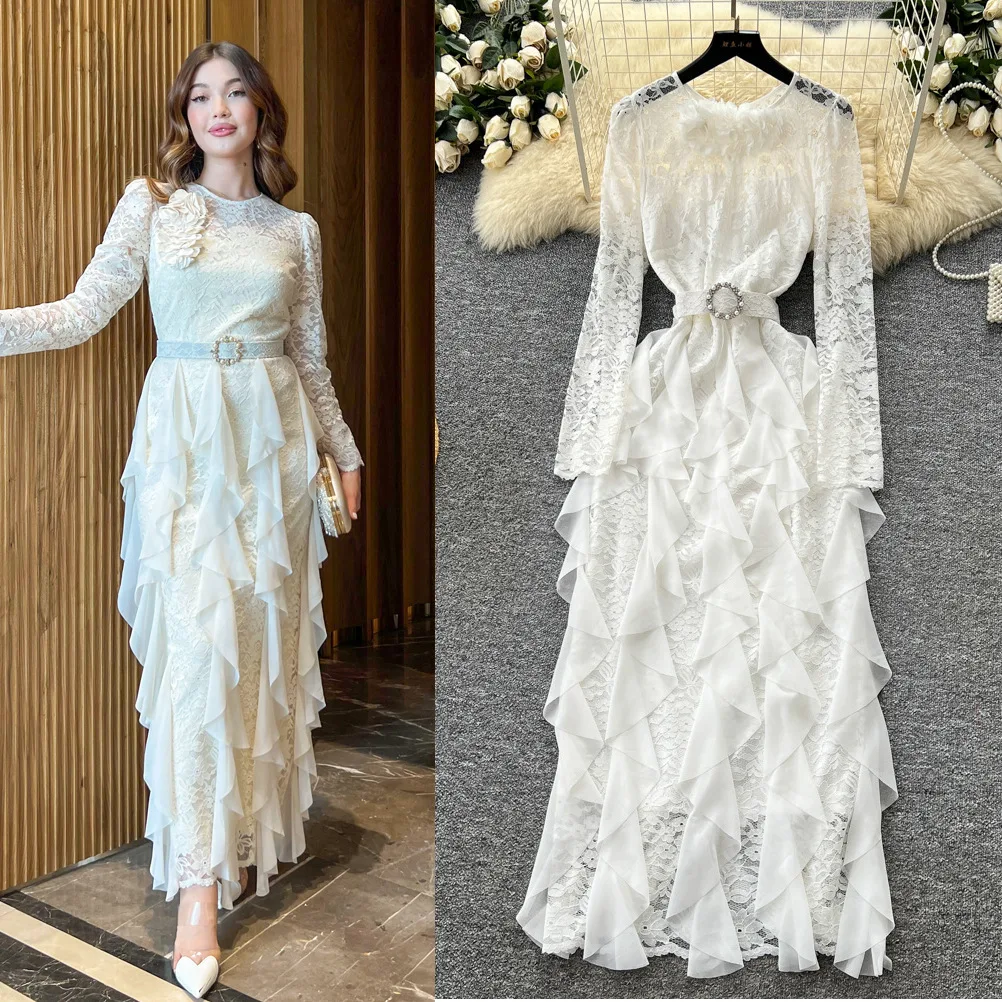 Long Dress Women Gown Dresses Lace Ruffles Vestidos Y2k Streetwear Full Sleeve Elegant Splice Party Night Work Slim Fit Evening
Long Dress Women Gown Dresses Lace Ruffles Vestidos Y2k Streetwear Full Sleeve Elegant Splice Party Night Work Slim Fit Evening