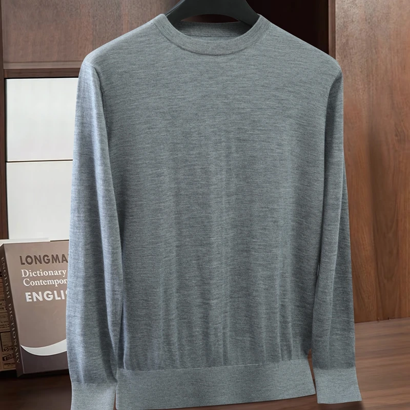Весенне-осенний новый тонкий свитер из 100% чистого кашемира с круглым вырезом, мужской повседневный комфортный базовый свитер, мужская одежда
Весенне-осенний новый тонкий свитер из 100% чистого кашемира с круглым вырезом, мужской повседневный комфортный базовый свитер, мужская одежда