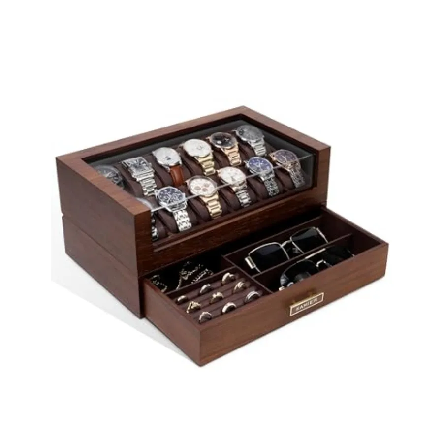 High End Watch Box for Men, 12 Slot Wooden Watch Case With Drawer, Watch Display Box with Glass Lid, 2-Layer Watch Holder for J
High End Watch Box for Men, 12 Slot Wooden Watch Case With Drawer, Watch Display Box with Glass Lid, 2-Layer Watch Holder for J