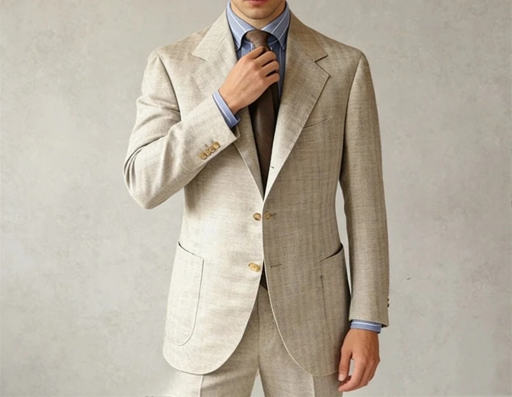 Mens Beige Blazer Single Breasted Peak Lapel Jacket for Office Commute Business Casual Smart Professional Blazer 2 pieces
Mens Beige Blazer Single Breasted Peak Lapel Jacket for Office Commute Business Casual Smart Professional Blazer 2 pieces