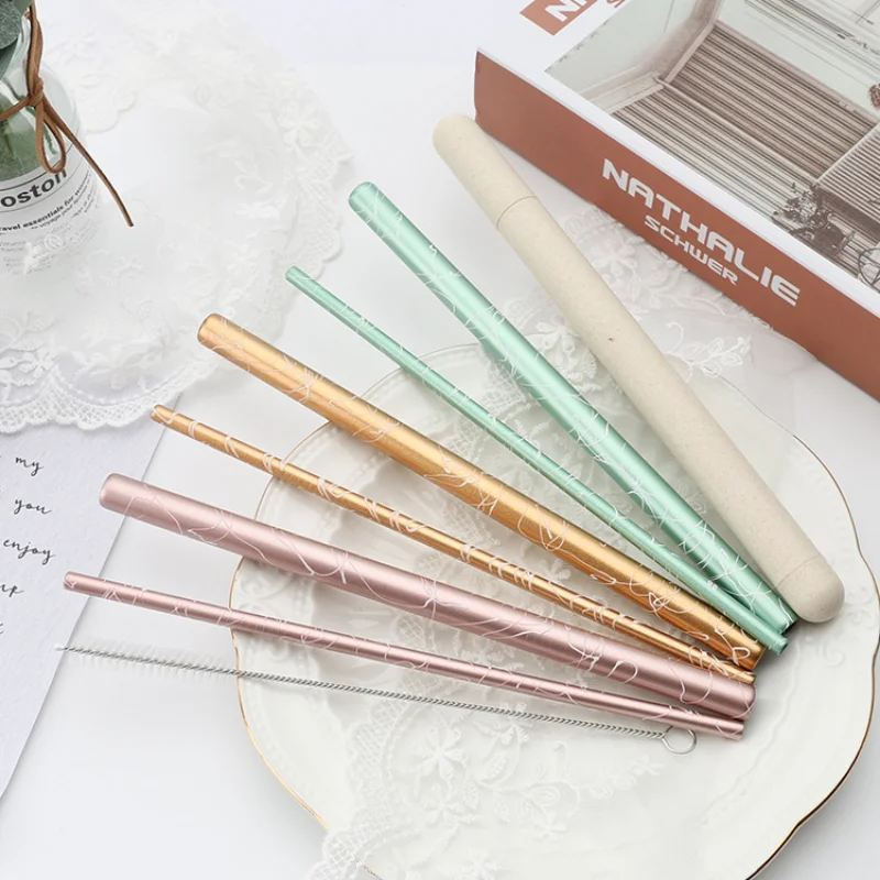 304 Stainless Steel Straw Set Creative Pattern Netred Coffee Shop Drink Milk Tea Three Piece
304 Stainless Steel Straw Set Creative Pattern Netred Coffee Shop Drink Milk Tea Three Piece
