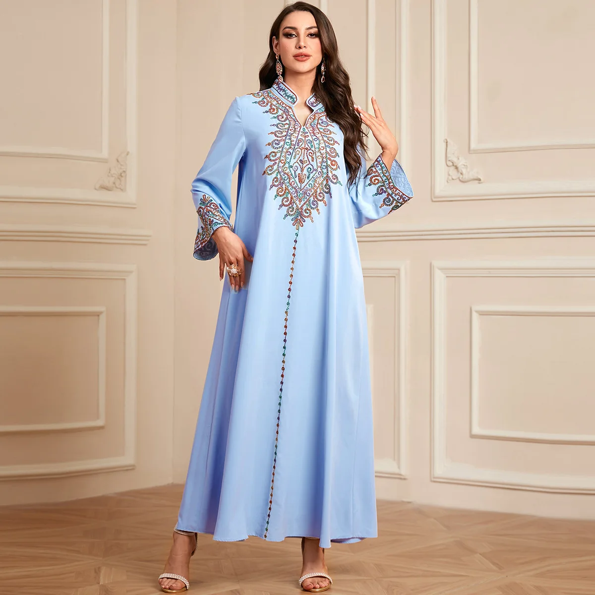Eid Muslim Dress Abaya Women Embroidery Muslim Long Dresses Vestidos Largos Party Caftan Jalabiya Ramadan Dubai Arab Robe 2025
Eid Muslim Dress Abaya Women Embroidery Muslim Long Dresses Vestidos Largos Party Caftan Jalabiya Ramadan Dubai Arab Robe 2025