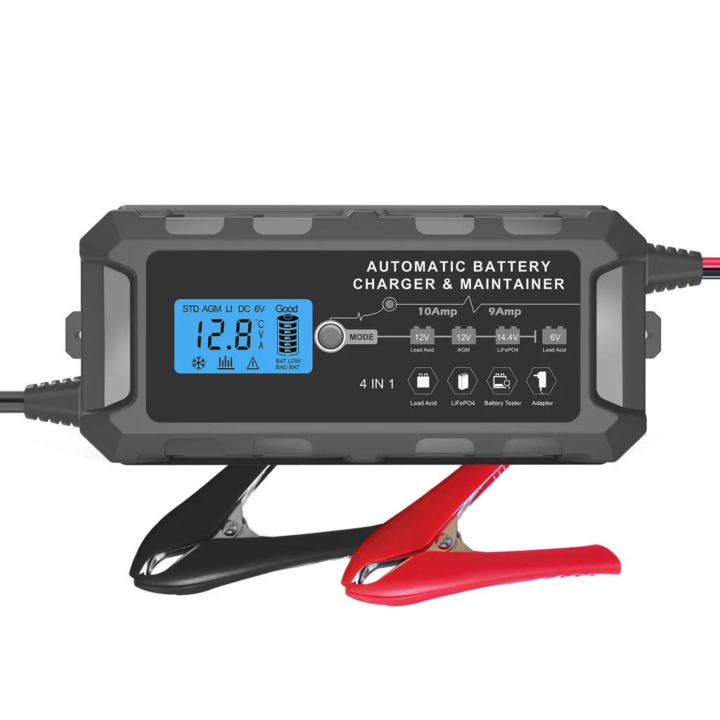 10-Amp Car Battery Charger,12V/ 6V Automotive Battery,Trickle Charger for SLA AGM Gel LiFePO4 Deep Cycle Batteries
10-Amp Car Battery Charger,12V/ 6V Automotive Battery,Trickle Charger for SLA AGM Gel LiFePO4 Deep Cycle Batteries