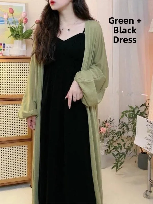 plus Size Summer Outerwear Women's Chiffon See-through Sun Protection Shirt V-neck Long Sleeve Mid-length Outer Jacket
plus Size Summer Outerwear Women's Chiffon See-through Sun Protection Shirt V-neck Long Sleeve Mid-length Outer Jacket