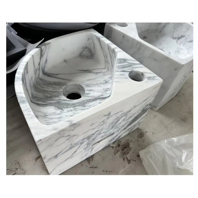 Popular mini triangular vanity sink with a white marble corner wall-mounted bathroom sink in Karakata
Popular mini triangular vanity sink with a white marble corner wall-mounted bathroom sink in Karakata