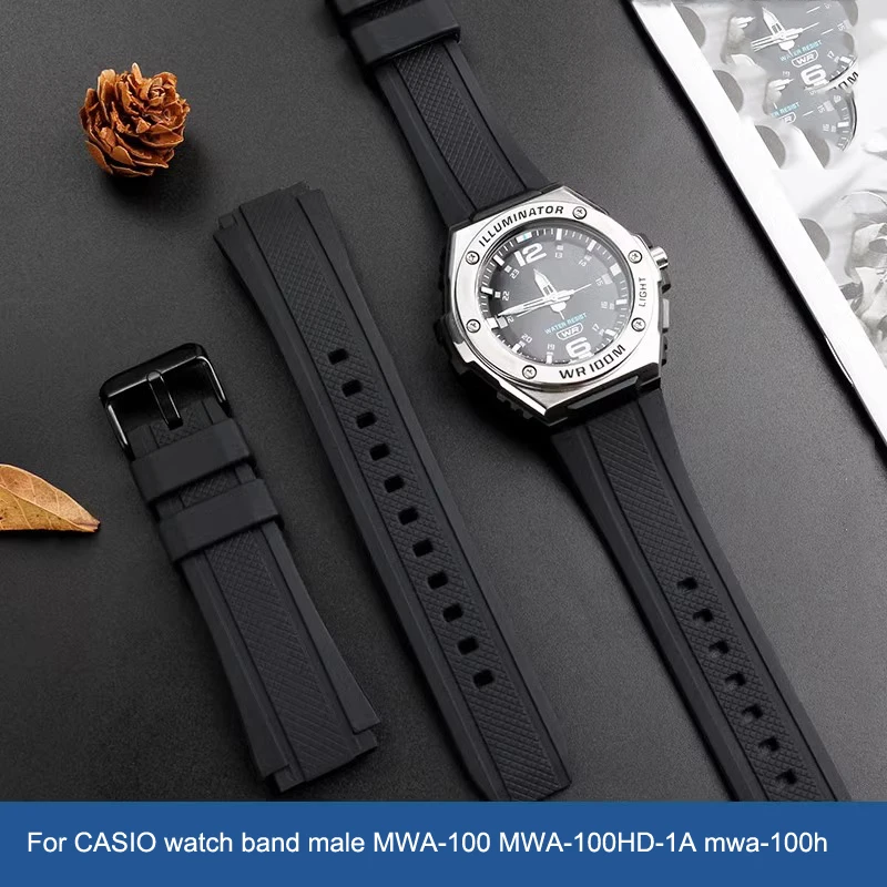 Silicone Rubber Strap For Casio watch band male MWA-100 MWA-100HD-1A mwa-100h black Wristbands Bracelet Accessories 20MM
Silicone Rubber Strap For Casio watch band male MWA-100 MWA-100HD-1A mwa-100h black Wristbands Bracelet Accessories 20MM