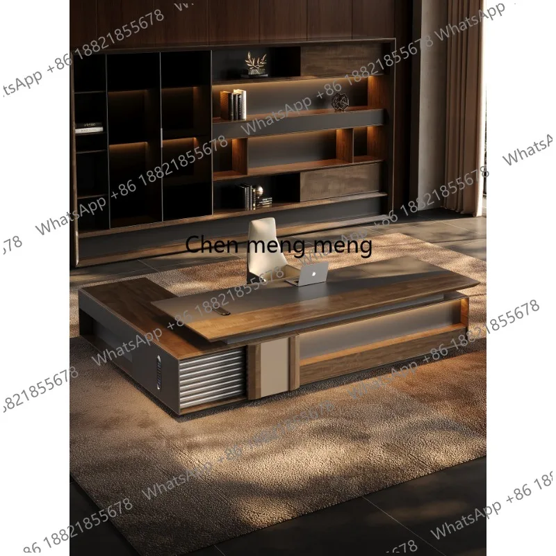 High-end desk, Chinese modern light luxury president, office chairperson, large desk desk
High-end desk, Chinese modern light luxury president, office chairperson, large desk desk