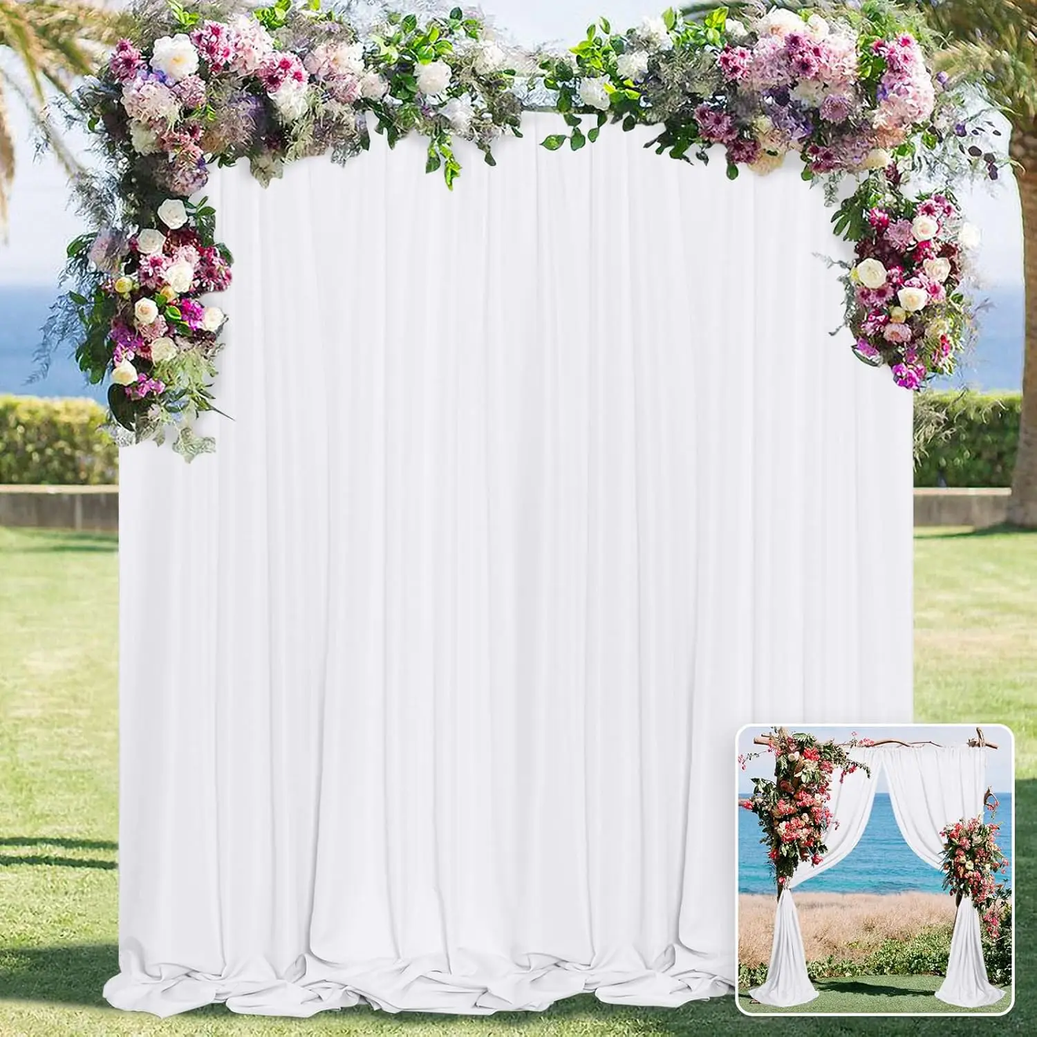 10x10 ft White Wedding Backdrop Curtain for Party Decor, Photography, Baby Shower, Birthday - Polyester Drapes, 2 Panels
10x10 ft White Wedding Backdrop Curtain for Party Decor, Photography, Baby Shower, Birthday - Polyester Drapes, 2 Panels