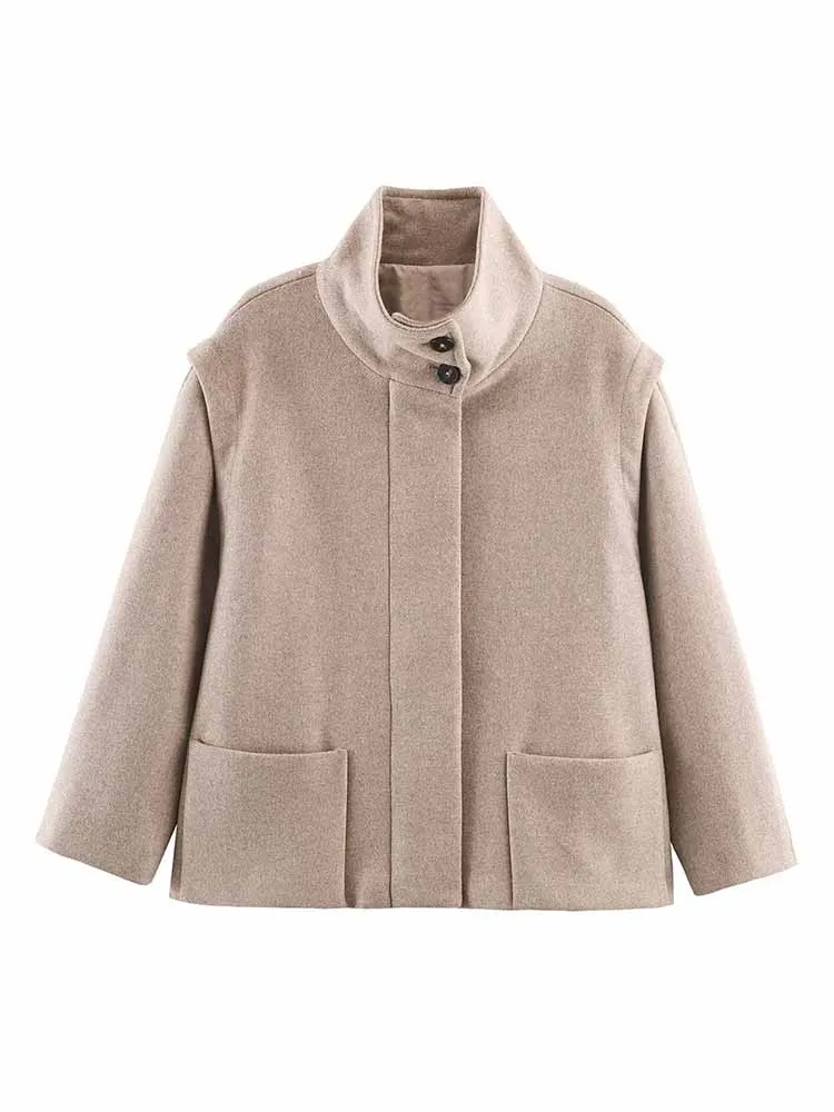 HH Woman Winter Fashion Casual Long Sleeves High Collar Solid Color Blended Fabrics Short Coat Female Versatile Commuting Jacket
HH Woman Winter Fashion Casual Long Sleeves High Collar Solid Color Blended Fabrics Short Coat Female Versatile Commuting Jacket