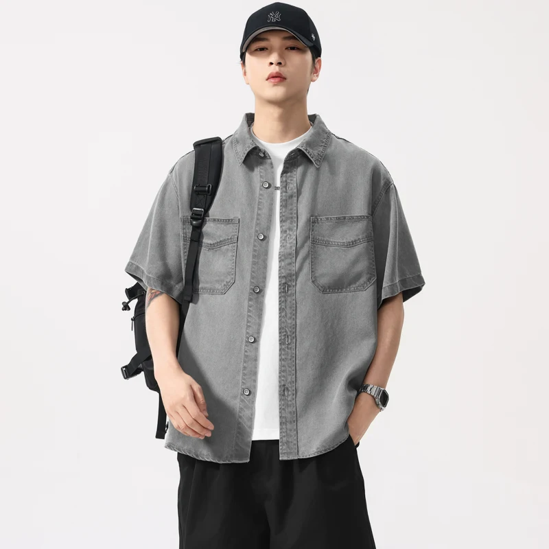Lyocell Tencel Workwear Shirt - Lightweight Summer Short Sleeve American Vintage Denim Shirt Plus Size 4XL Cityboys Oversized
Lyocell Tencel Workwear Shirt - Lightweight Summer Short Sleeve American Vintage Denim Shirt Plus Size 4XL Cityboys Oversized