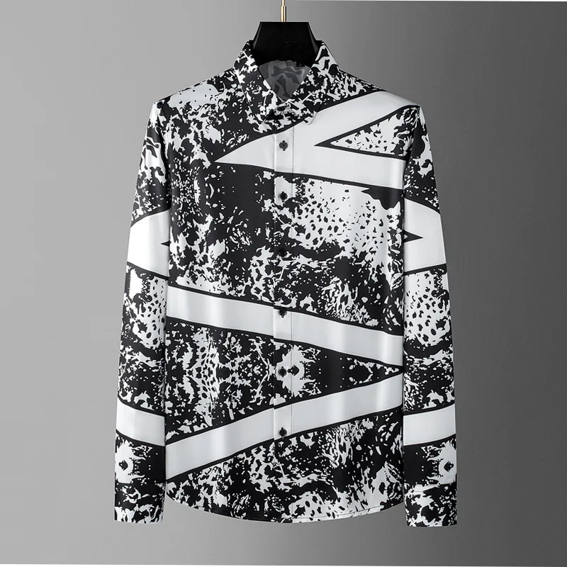 Autumn Winter Geometric Design Men's Long Sleeved Shirt Long Sleeve Casual Shirts Slim Versatile Business Social Office Shirt 
Autumn Winter Geometric Design Men's Long Sleeved Shirt Long Sleeve Casual Shirts Slim Versatile Business Social Office Shirt