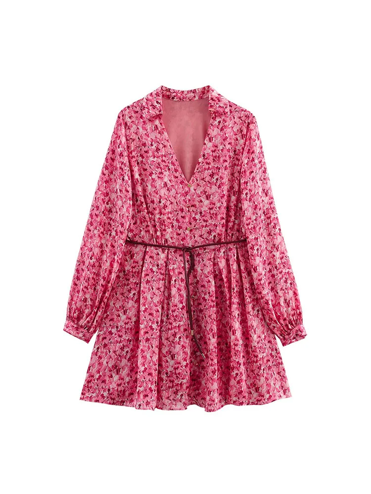 Women Summer Mini Dress 2025 Vintage Print V-Neck Sashes Bow Long Sleeve Female Elegant Street Dresses Clothing
Women Summer Mini Dress 2025 Vintage Print V-Neck Sashes Bow Long Sleeve Female Elegant Street Dresses Clothing