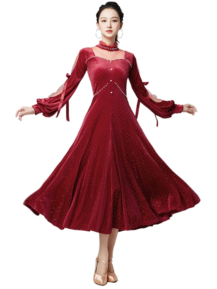 2023 New Modern Dance Dress National Standard Waltz Dance Dress Velvet Competition Performance Dress LY7178
2023 New Modern Dance Dress National Standard Waltz Dance Dress Velvet Competition Performance Dress LY7178