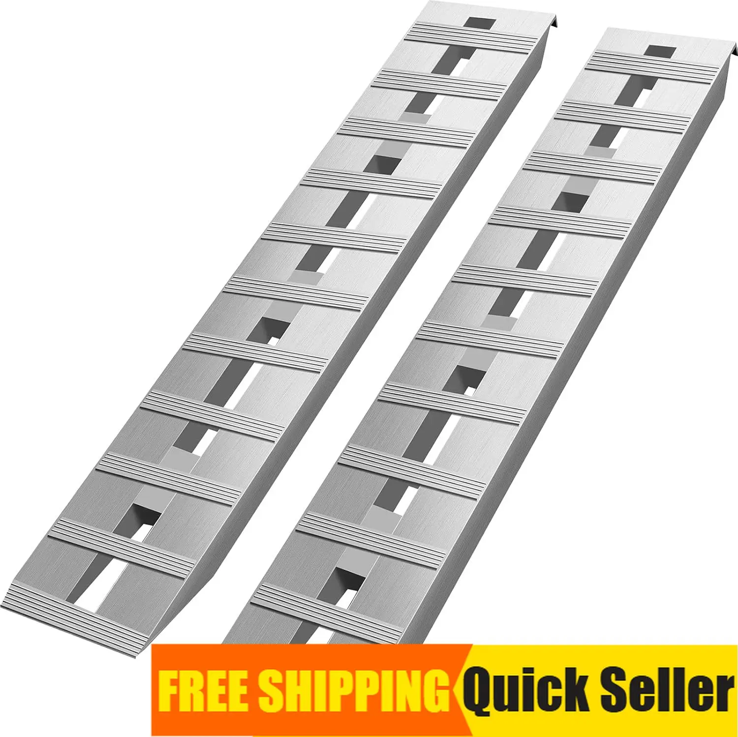 60 X 12 Aluminum Trailer Ramps 6000LBS Total Beavertail Hook End 1 Pair 2 Ramps Silver
60 X 12 Aluminum Trailer Ramps 6000LBS Total Beavertail Hook End 1 Pair 2 Ramps Silver