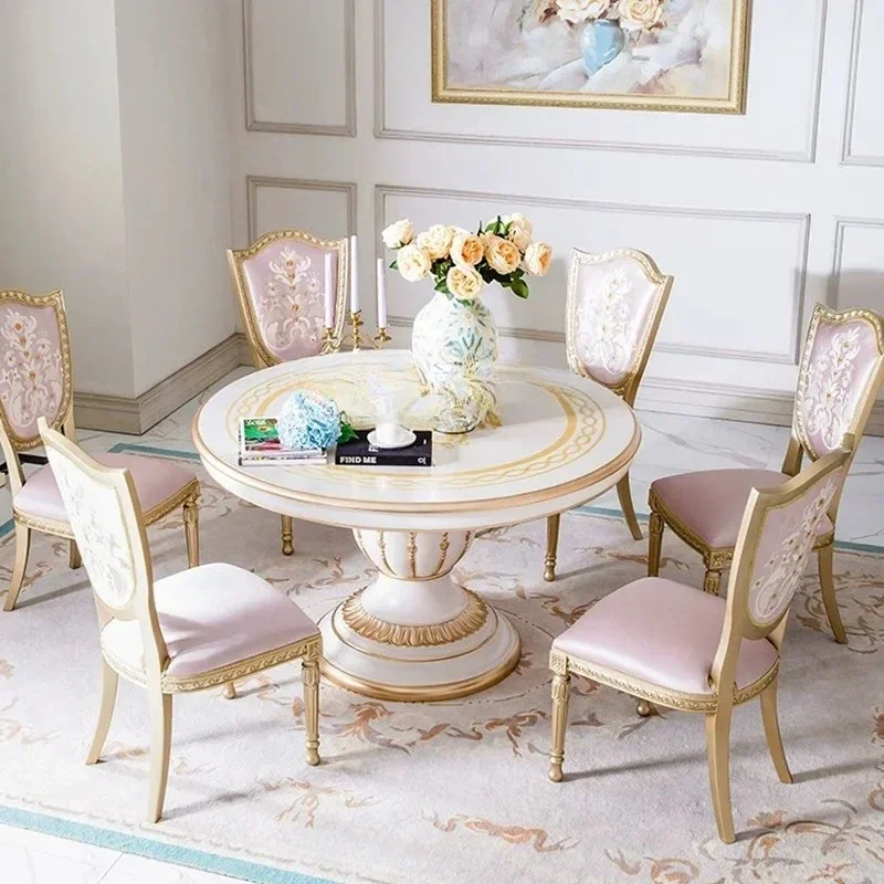 French furniture European solid wood carving flower dining table 1.3 meters round table with turntable 1.5M dining table
French furniture European solid wood carving flower dining table 1.3 meters round table with turntable 1.5M dining table