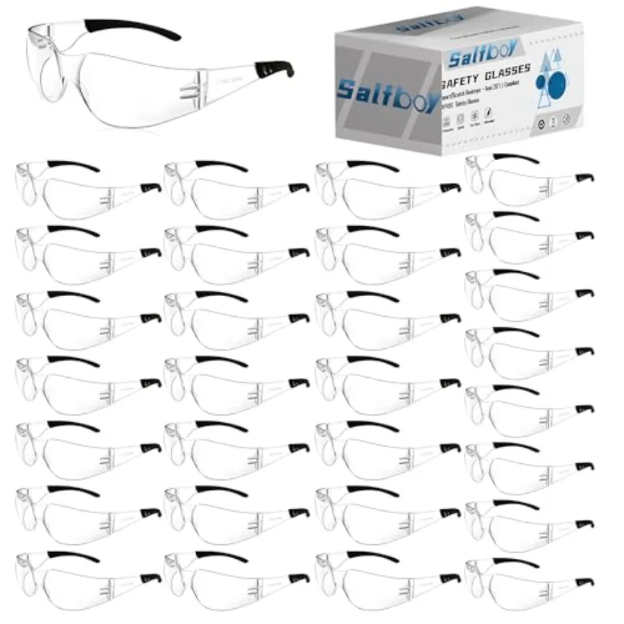 Salfboy Safety Glasses Ansi Z87.1 Clear Safety Glasses Bulk Impact Resistant Lens Protective Eyewear for Men Women
Salfboy Safety Glasses Ansi Z87.1 Clear Safety Glasses Bulk Impact Resistant Lens Protective Eyewear for Men Women