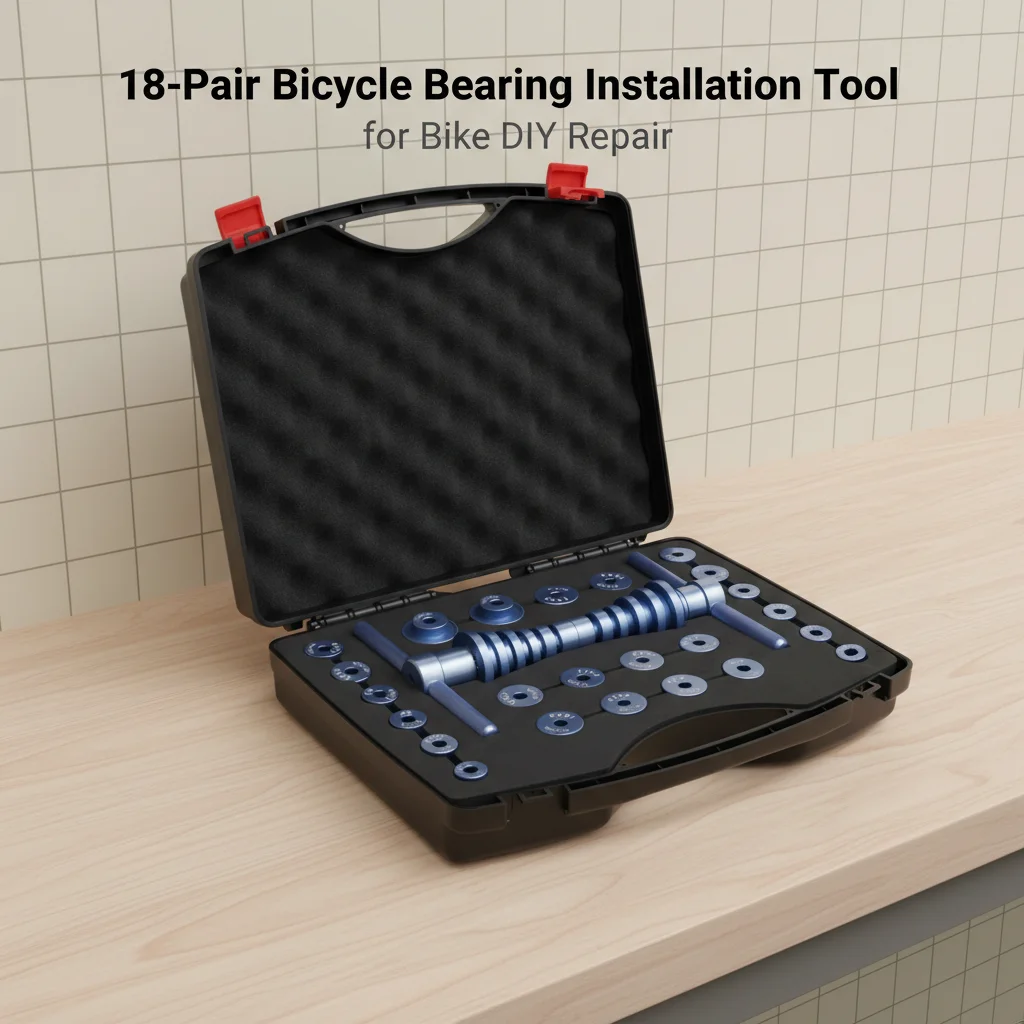 18-Pair Bicycle Bearing Installation Tool Bike Bearing Press Tool Bike Bearing Removal Kit with Case for Bike DIY Repair
18-Pair Bicycle Bearing Installation Tool Bike Bearing Press Tool Bike Bearing Removal Kit with Case for Bike DIY Repair